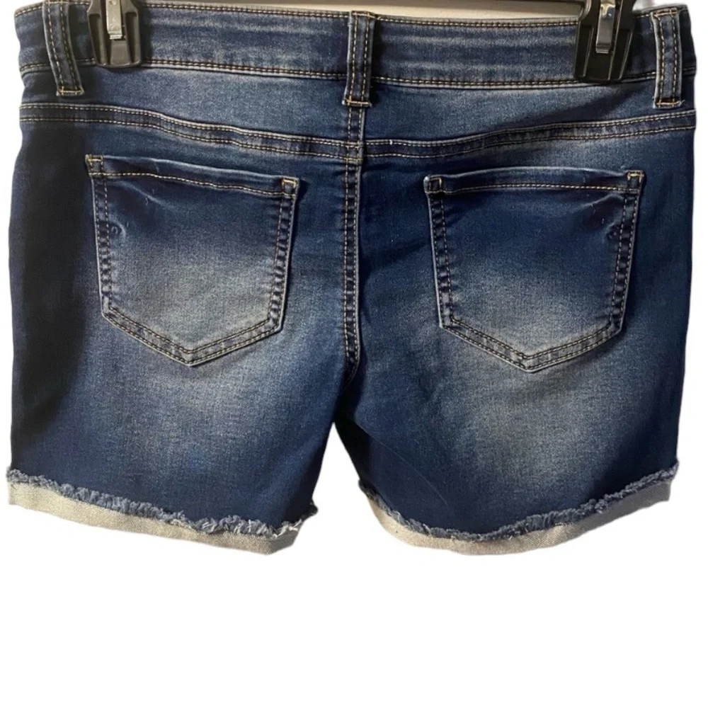 Hippie Girl Midi Jean Shorts Regular Rise Super‎ Soft Stretch Adjustable Waist